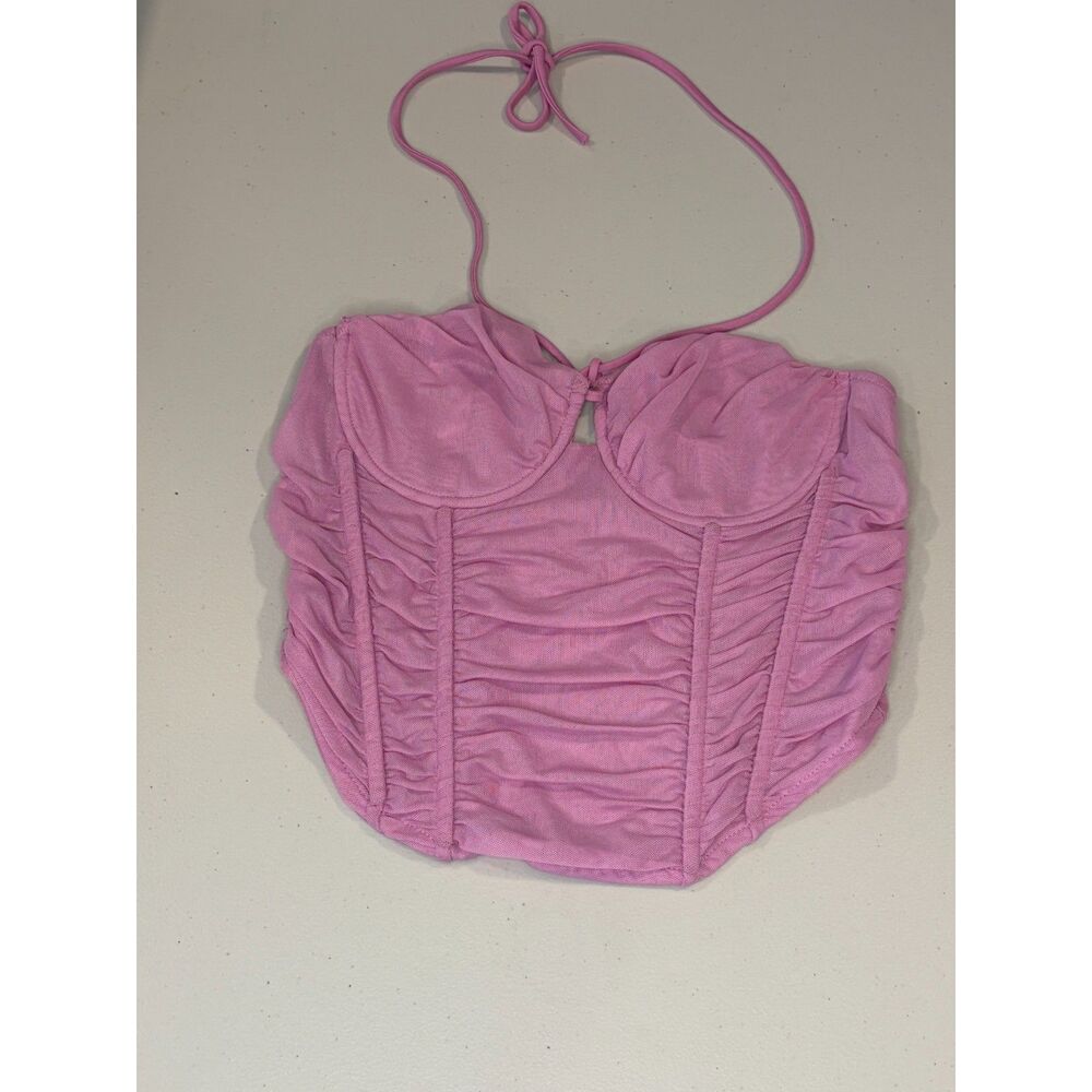 $59 NWOT small - ZARA - corset purple mesh with flex boning - soft